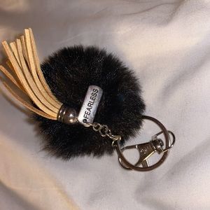 Handmade black fearless keychain